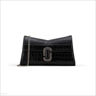 BLACK MARCDOWN/View All Marcdown/The Croc-Embossed St. Marc Convertible Clutch