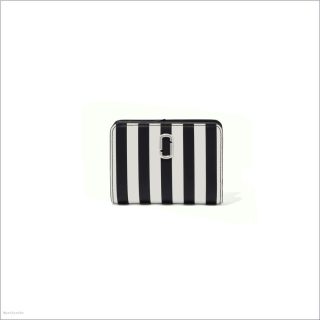 BLACK/WHITE MARCDOWN/View All Marcdown/The Striped J Marc Mini Compact Wallet