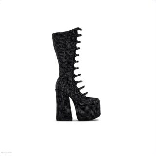 BLACK/BLACK SHOES/View All Shoes/The Rhinestone Kiki Knee-High Boot