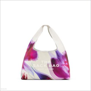 WHITE MULTI BAGS/The Sack Bag/The Future Floral Leather Sack Bag