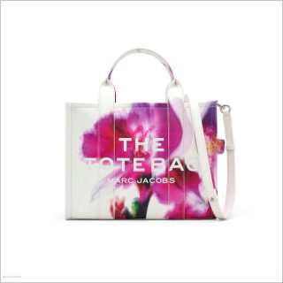 WHITE MULTI BAGS/The Tote Bag/The Future Floral Leather Medium Tote Bag