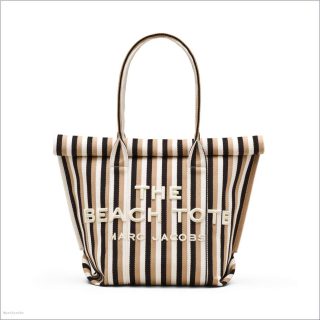 CAMEL MULTI BAGS/The Tote Bag/The Striped Jacquard Beach Tote Bag