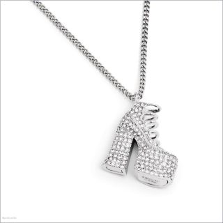 SILVER/CRYSTAL Jewelry/View All Jewelry/The Pave Kiki Boot Necklace