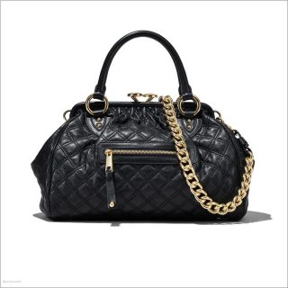 BLACK Re-Edition Quilted Leather Stam Bag