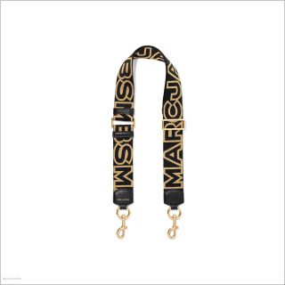 BLACK/GOLD ACCESSORIES/Straps/The Outline Logo Webbing Strap