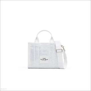 WHITE CRYSTAL BAGS/The Tote Bag/The Crystal Canvas Small Tote Bag