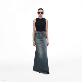 GRUNGE INDIGO Ready To Wear/View All Ready To Wear/Long Fluted Skirt