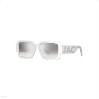 WHITE/GREY ACCESSORIES/Sunglasses/The Bold Logo Square Mirrored Sunglasses