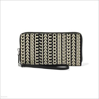 BLACK/WHITE MARCDOWN/View All Marcdown/The Monogram Leather Continental Wristlet Wallet